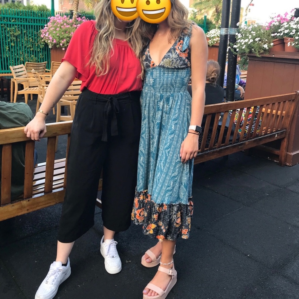 Free People multi-color midi dress